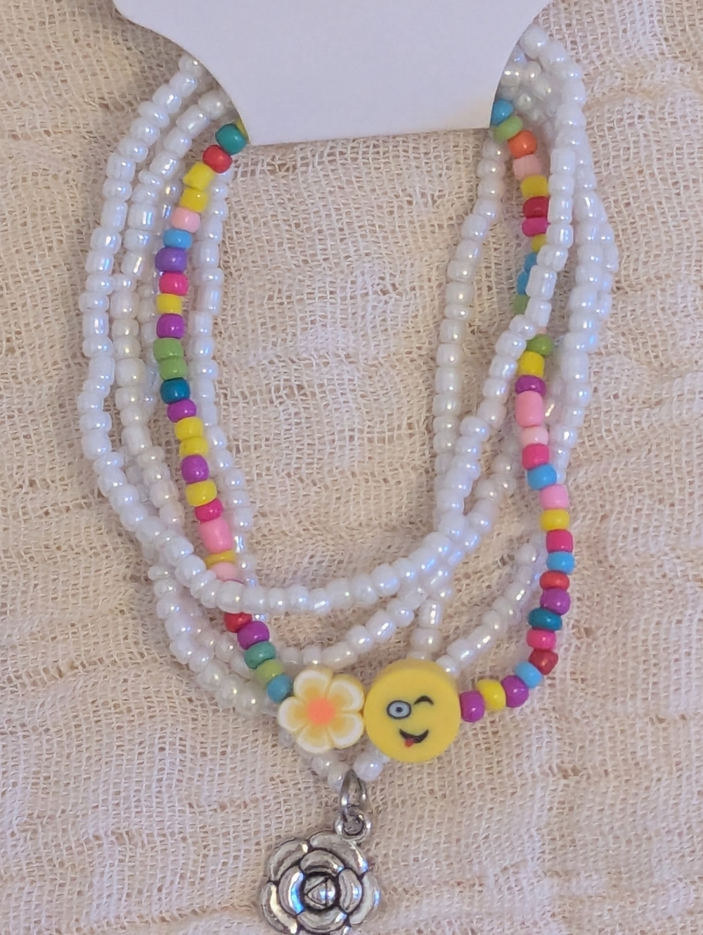 Smiley Beaded Stack Bracelet Boho Charm Style Choose Your Color - Picture 4 of 8